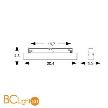 Трековый светильник Ideal Lux Oxy OXY ACCENT 204mm 2700K 224084 - Схема