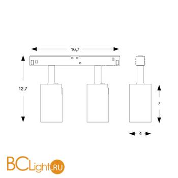 Трековый светильник Ideal Lux Oxy Track Double 15W Black 224145 - Схема