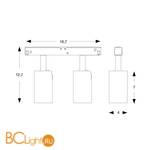 Трековый светильник Ideal Lux Oxy Track Double 15W Black 224145 - Схема