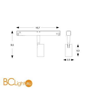 Трековый светильник Ideal Lux OXY TRACK SINGLE 3,5W 3000K 200Lm 224107 - Схема