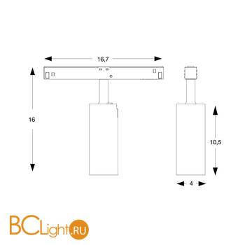 Трековый светильник Ideal Lux OXY TRACK SINGLE 12W 3000K 800Lm 224169 - Схема