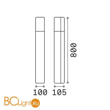 Садово-парковый фонарь Ideal Lux PULSAR PT1 COFFEE 246888 - Схема