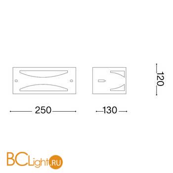 Уличный настенный светильник Ideal Lux Rex-3 AP1 White 092430 - Схема