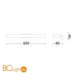 Подсветка для картин Ideal Lux RIFLESSO AP D62 BIANCO 142289 - Схема