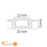 Профиль Ideal Lux SLOT REC TRIM D25xD5 3000 mm WH - Схема