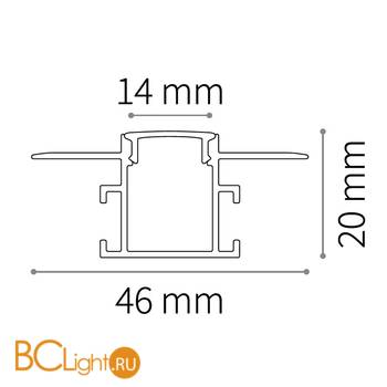 Профиль Ideal Lux SLOT REC TRIMLESS D46xD20 2000 mm WH - Схема