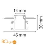 Профиль Ideal Lux Slot recessed trimless 14 x 3000 mm WHITE 223711 - Схема