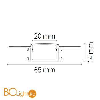 Профиль Ideal Lux Slot recessed trimless 20 x 3000 mm WHITE 223735 - Схема