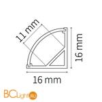 Профиль угловой Ideal Lux SLOT ANG TONDO D16xD18 2000 mm WH - Схема