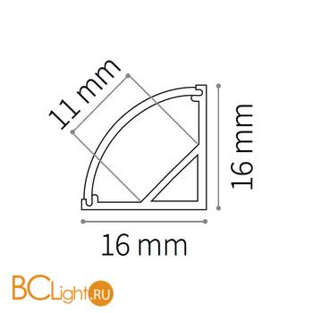 Профиль угловой Ideal Lux SLOT ANG TONDO D16xD18 3000 mm WH - Схема