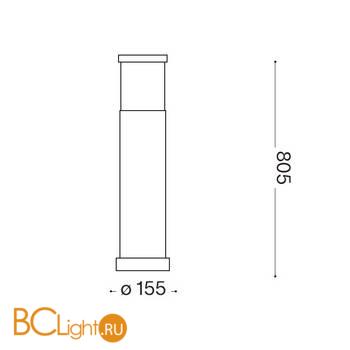 Садово-парковый светильник Ideal Lux TRONCO PT1 BIG ANTRACITE 026992 - Схема