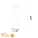 Садово-парковый светильник Ideal Lux TRONCO PT1 BIG ANTRACITE 026992 - Схема