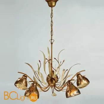 Люстра IDL Acacia 330/5 Amber ivory leaves V369/186/30