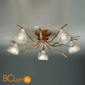 Потолочная люстра IDL Acacia 330/5PF Amber ivory leaves V369/187/30