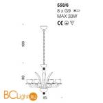 Люстра IDL Afrodite 558/6 chrome smoke grey - Схема