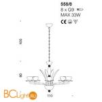Люстра IDL Afrodite 558/8 gold tobacco - Схема