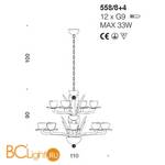 Люстра IDL Afrodite 558/8+4 gold gold mirrored - Схема