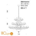 Люстра IDL Afrodite 558/16+8+4 gold gold mirrored - Схема