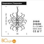 Люстра IDL Alloro 319/8C Ecru White Milk - Схема