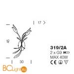 Бра IDL Alloro 319/2A Ecru Milk White - Схема