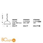 Подвесной светильник IDL Amalfi 482/90 rusty / satin white inside - Схема