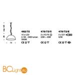 Подвесной светильник IDL Amalfi 482/72 silver corten / satin white inside - Схема
