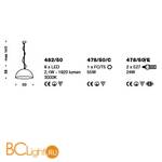 Подвесной светильник IDL Amalfi 478/50/E silver corten / satin white inside - Схема
