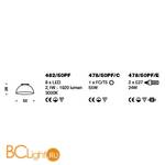 Потолочный светильник IDL Amalfi 478/50PF/C black gold - Схема