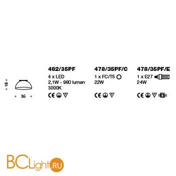 Потолочный светильник IDL Amalfi 478/35PF/C black gold - Схема