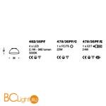 Потолочный светильник IDL Amalfi 478/35PF/E glossy laquer white / silver leaf inside - Схема