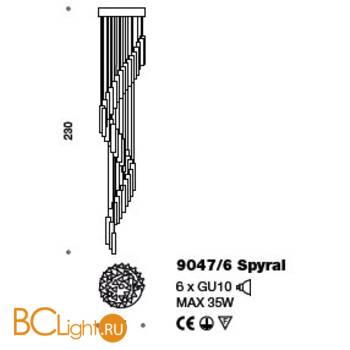 Потолочный светильник IDL Armonia 9047/6 Spyral Transparent - Схема