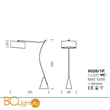Торшер IDL Atena 9026/1P Black - Схема