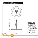 Подвесной светильник IDL Atena 9026/5S ice - Схема