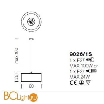 Подвесной светильник IDL Atena 9026/1S ice - Схема