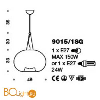 Подвесной светильник IDL Aurora 9015/1SG white - Схема