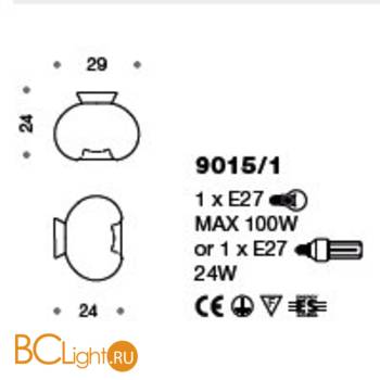 Настенно-потолочный светильник IDL Aurora 9015/1 white - Схема