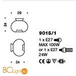 Настенно-потолочный светильник IDL Aurora 9015/1 white - Схема