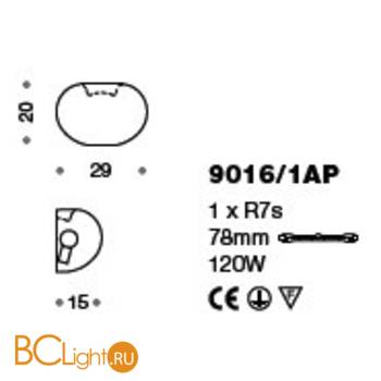 Настенный светильник IDL Aurora 9016/1AP Transparent - Схема