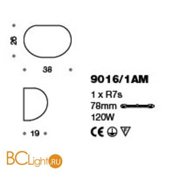 Настенный светильник IDL Aurora 9016/1AM white - Схема