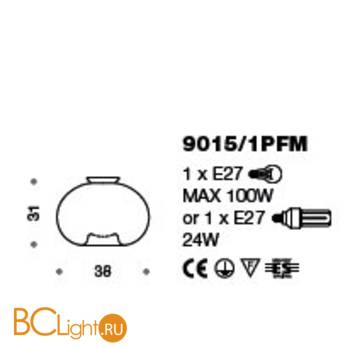 Настенно-потолочный светильник IDL Aurora 9015/1PFM amber - Схема