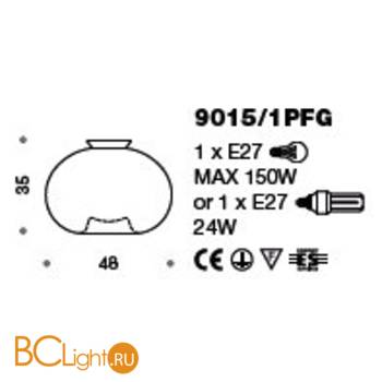 Настенно-потолочный светильник IDL Aurora 9015/1PFG white - Схема