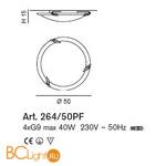 Потолочный светильник IDL Betulla 264/50PF rovere striato V307/151 - Схема