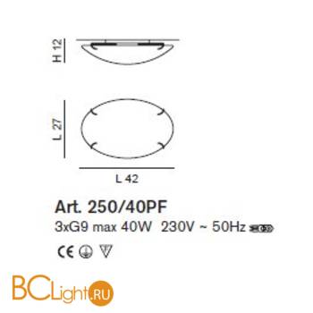 Потолочный светильник IDL Betulla 250/40PF Chrome V309/00 - Схема