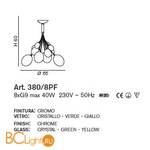 Потолочная люстра IDL Bolla 380/8PF chrome + multicolour - Схема