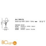 Настольная лампа IDL Bolla 380/3L chrome + multicolour - Схема