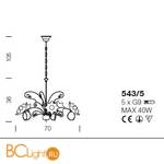 Люстра IDL Butterfly 543/5 Light gold - Схема