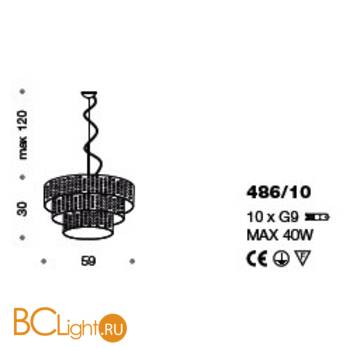 Подвесной светильник IDL Capitonne 486/10 light gold - Схема