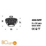 Потолочный светильник IDL Capitonne 486/8PF pure steel - Схема