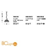 Подвесной светильник IDL Capri 485/35/C grey white - Схема