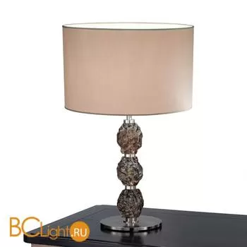 Настольная лампа IDL Charme 600/1LG pure steel with fume Murano glass / dove grey chinette